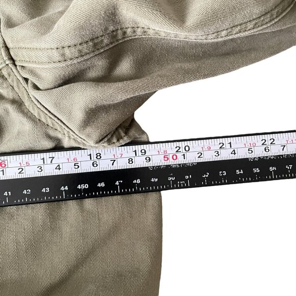 American Eagle Cropped Military Jacket Womens Sz XS Army Green Distressed Canvas - Picture 8 of 10